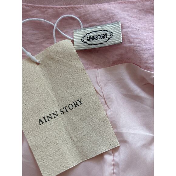 Ainn Story NWT Spring Summer Dress M Petal Pink Lagenlook Soft Girl Luxury - Picture 7 of 11